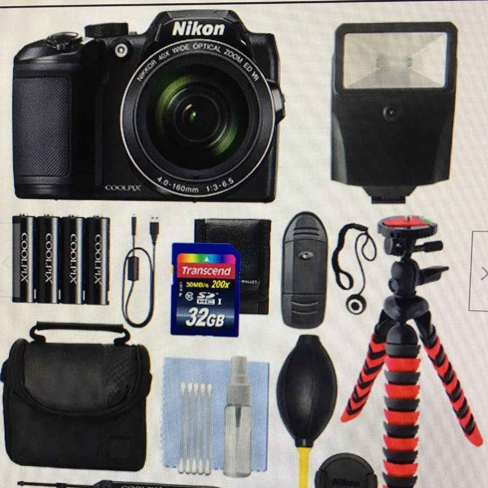 Nikon Coolpix B500 16 MP Digital Camera Black + 32GB Deluxe Accessory Package